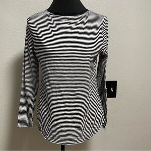 Old Navy Everywear Long Sleeve Crewneck Striped Top MEDIUM